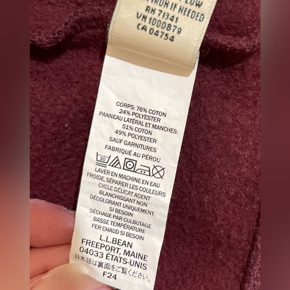 L.L. Bean Women's Quilted Full-Zip Sweatshirt. Dark plum. - Picture 13 of 14